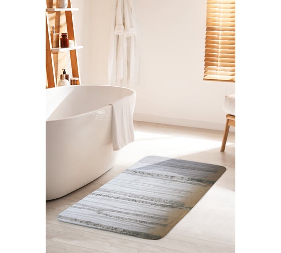 Изображение товара Коврик для ванной комнаты и туалета противоскользящий JOYARTY "Березовый лес" 60х100 см bath_14906_60x100