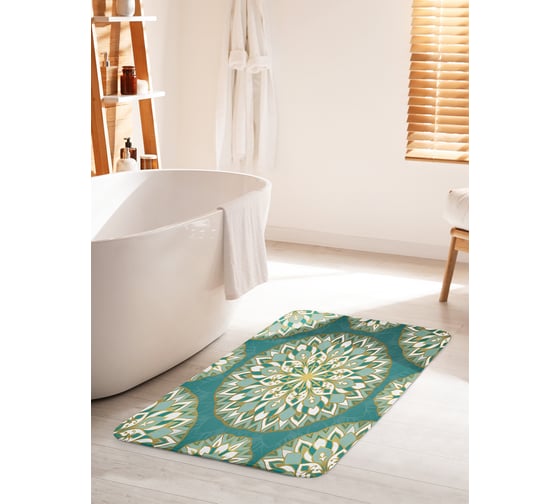 Изображение товара Коврик для ванной комнаты и туалета противоскользящий JOYARTY "Райские цветы" 60х100 см bath_15724_60x100