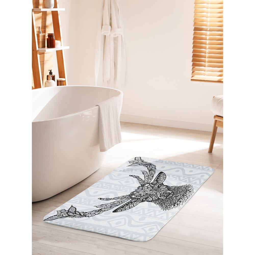 Изображение товара Коврик для ванной комнаты противоскользящий JOYARTY 60х100 см Олень с узорами