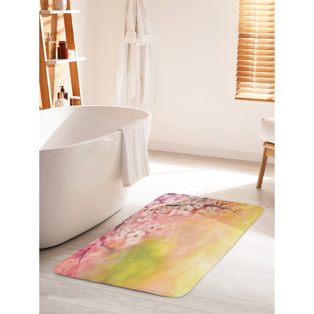 Изображение товара Коврик для ванной комнаты и туалета противоскользящий JOYARTY "Красочная сакура" 60х100 см bath_14307_60x100