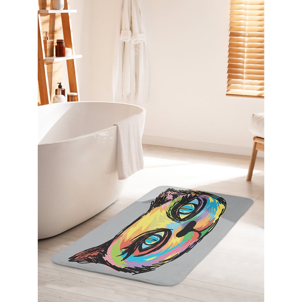 Изображение товара Коврик для ванной комнаты противоскользящий JOYARTY 60х100 см Рисованный кот