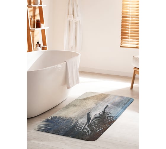 Изображение товара Коврик для ванной комнаты и туалета противоскользящий JOYARTY "Туманные тропики" 60х100 см bath_14987_60x100