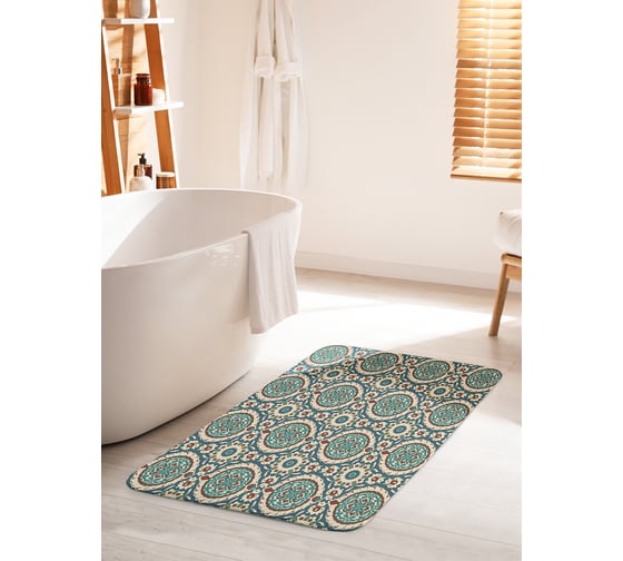 Изображение товара Коврик для ванной комнаты и туалета противоскользящий JOYARTY "Классический орнамент" 60х100 см bath_15411_60x100