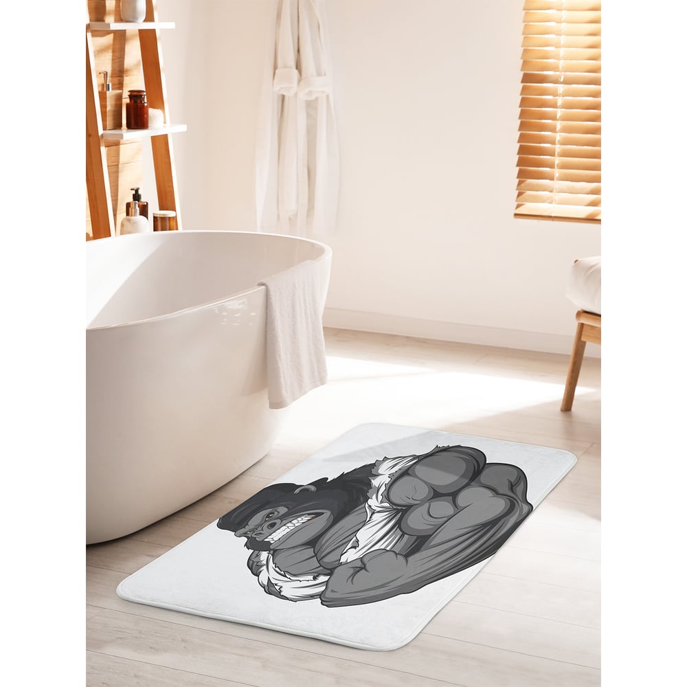 Изображение товара Коврик для ванной комнаты и туалета противоскользящий JOYARTY "Могучая горилла" 60х100 см bath_15526_60x100