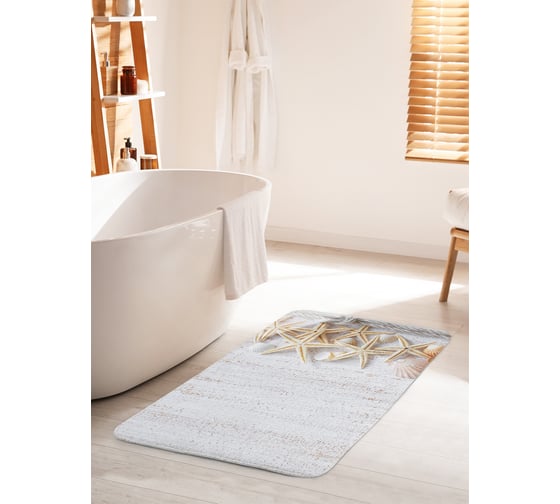 Изображение товара Коврик для ванной комнаты и туалета противоскользящий JOYARTY "Свежесть моря" 60х100 см bath_11816_60x100