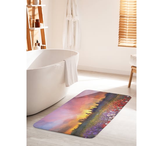 Изображение товара Коврик для ванной комнаты и туалета противоскользящий JOYARTY "Долина весны" 60х100 см bath_9184_60x100
