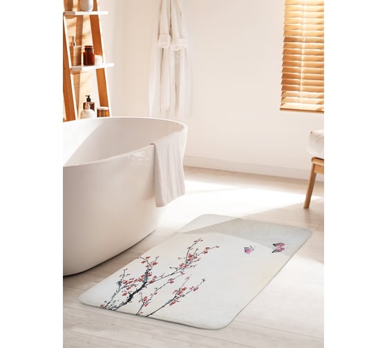 Изображение товара Коврик для ванной комнаты и туалета противоскользящий JOYARTY "Воздух бабочек" 60х100 см bath_9110_60x100