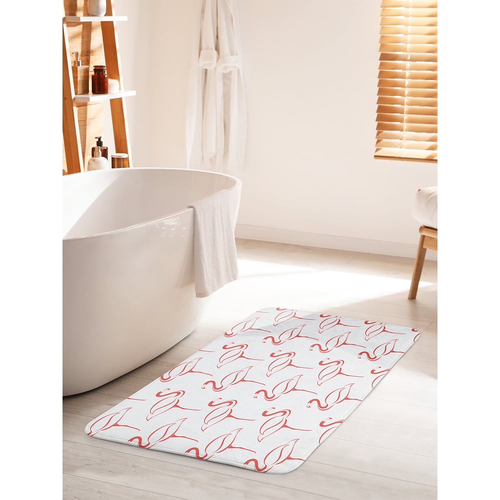 Изображение товара Противоскользящий коврик для ванной комнаты JOYARTY 60x100 см Простые фламинго