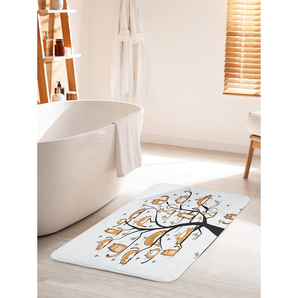 Изображение товара Противоскользящий коврик для ванной комнаты JOYARTY 60х100 см Черный коричневый серый