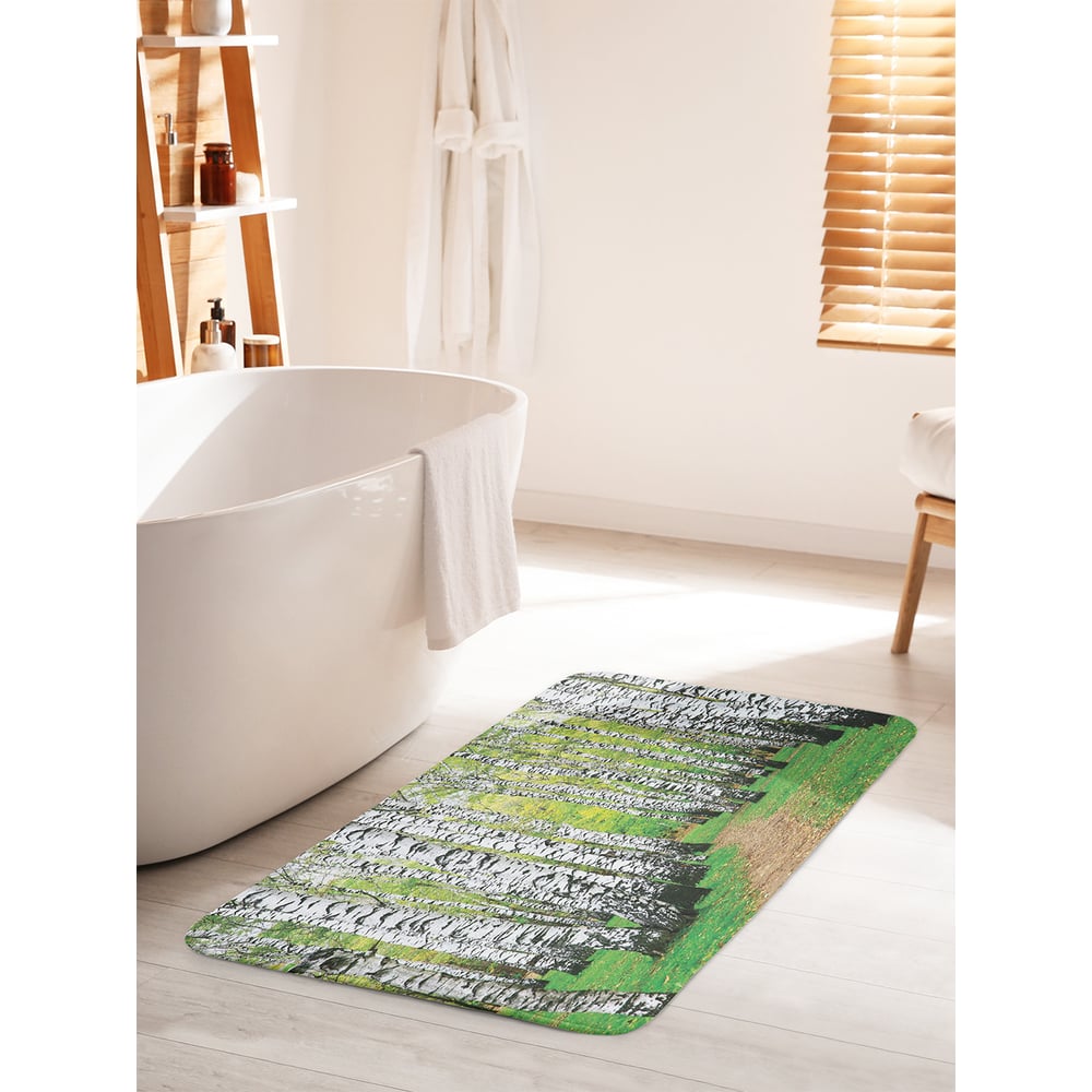 Изображение товара Коврик для ванной комнаты и туалета противоскользящий JOYARTY 60х100 см Березовая роща