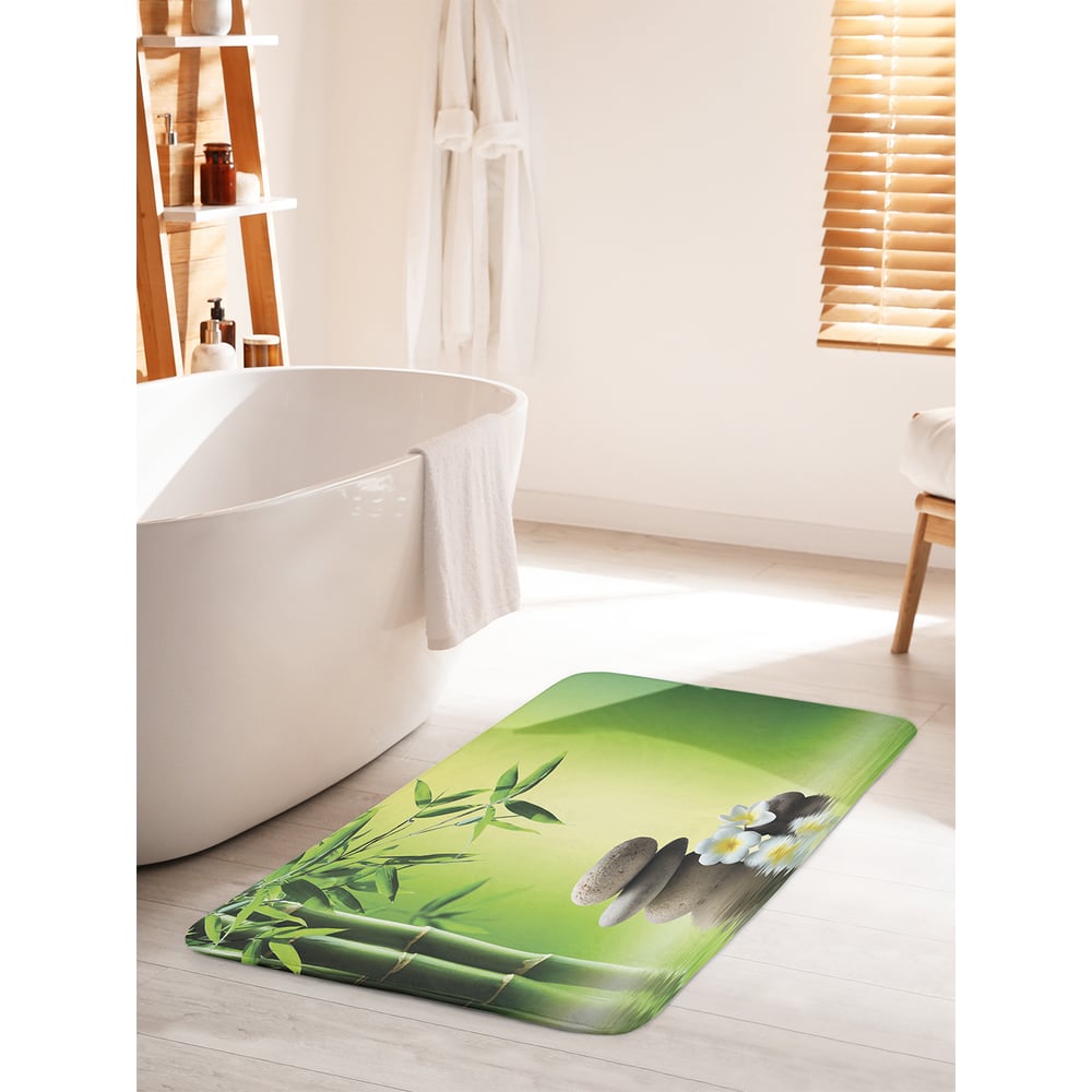Изображение товара Противоскользящий коврик для ванной JOYARTY 60х100 см Камни под бамбуком
