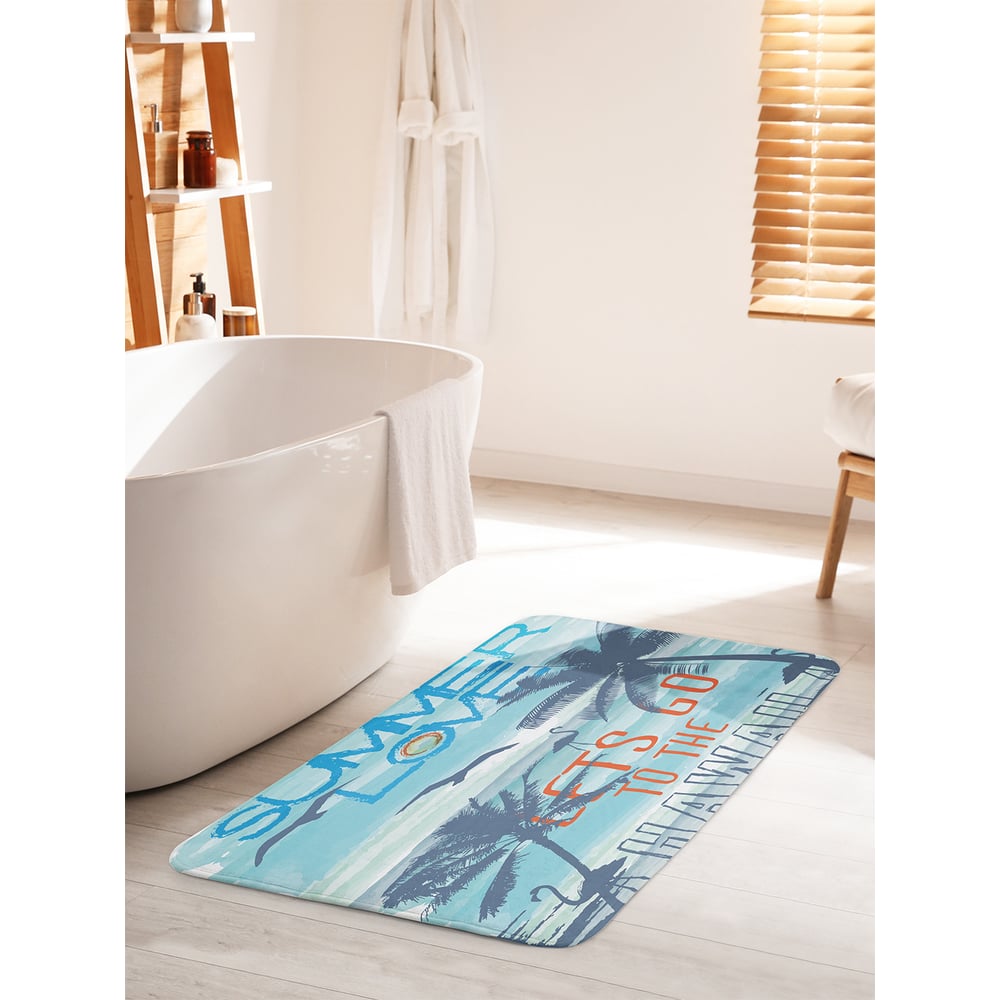 Изображение товара Коврик для ванной комнаты и туалета JOYARTY "Поехали в Гавайи" 60х100 см антискользящий