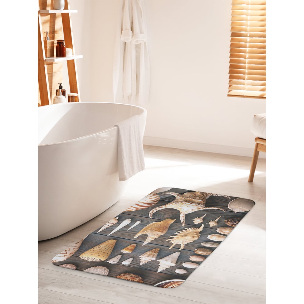 Изображение товара Коврик для ванной комнаты JOYARTY противоскользящий "Сбор ракушек" 60x100 см