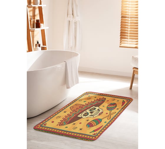 Изображение товара Коврик для ванной комнаты и туалета противоскользящий JOYARTY "День умерших" 60х100 см bath_11661_60x100