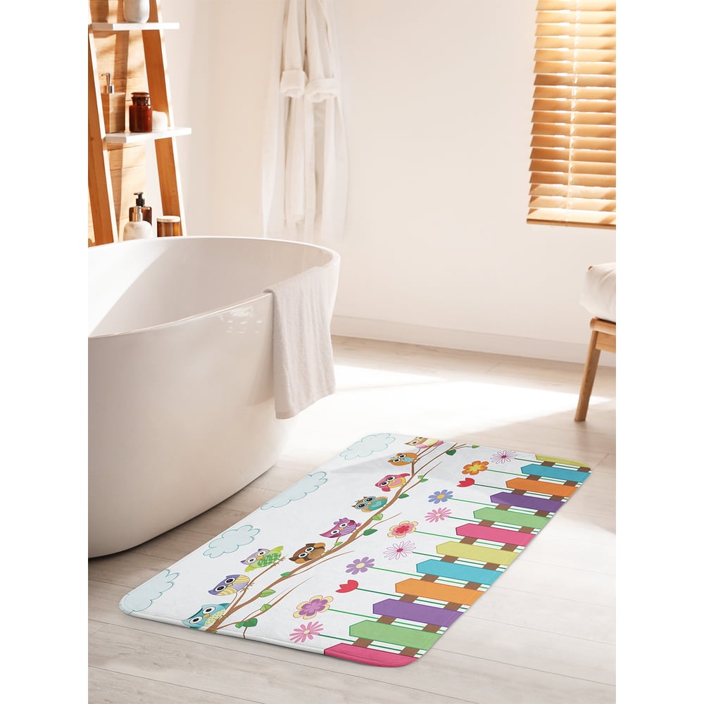 Изображение товара Коврик для ванной комнаты противоскользящий JOYARTY 60х100 см Веселые совы