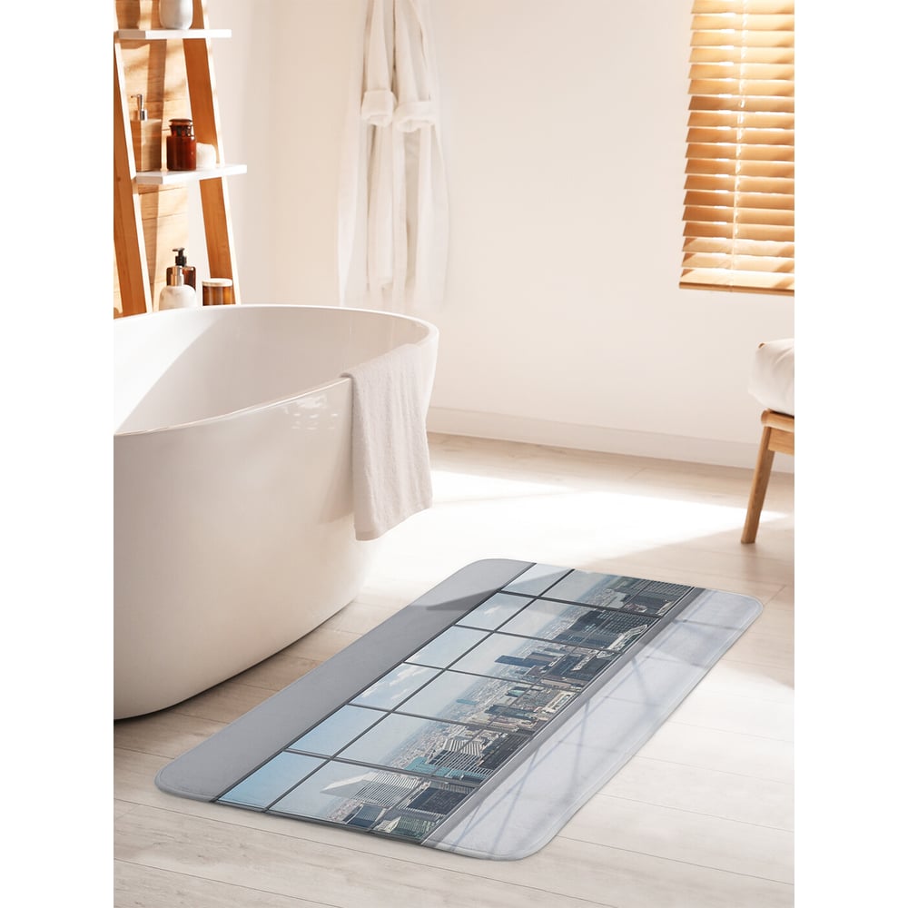 Изображение товара Коврик для ванной комнаты и туалета противоскользящий 60х100 см JOYARTY Жизнь в небоскребе