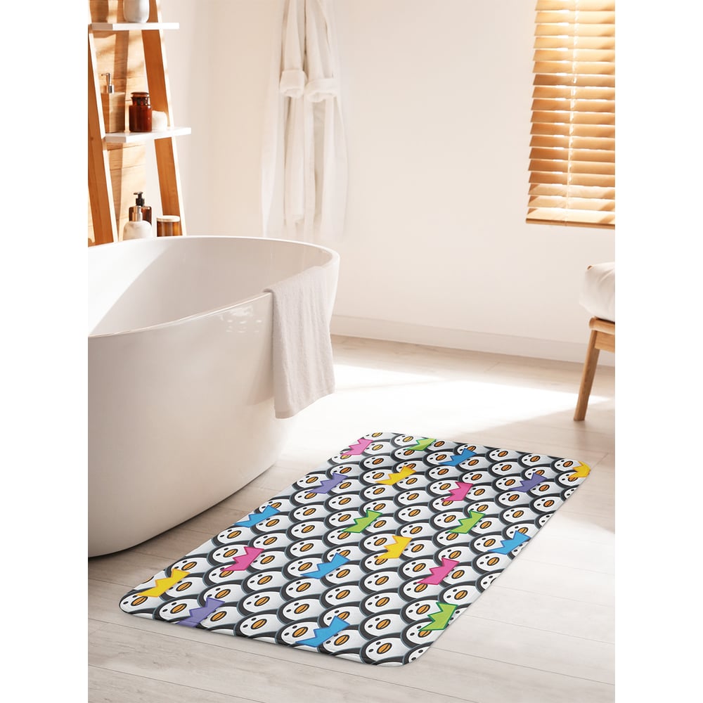Изображение товара Коврик для ванной комнаты противоскользящий JOYARTY 60х100 см Пингвинье королевство
