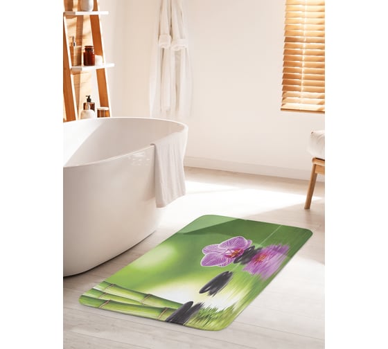 Изображение товара Коврик для ванной комнаты и туалета противоскользящий JOYARTY "Плывущие камни" 60х100 см bath_12501_60x100