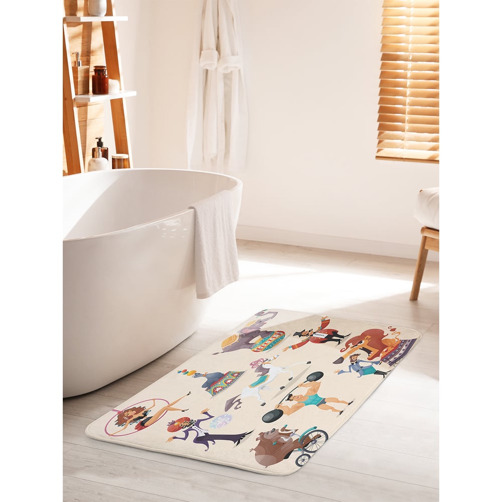 Изображение товара Коврик для ванной комнаты и туалета JOYARTY Таланты в цирке 60x100 см противоскользящий