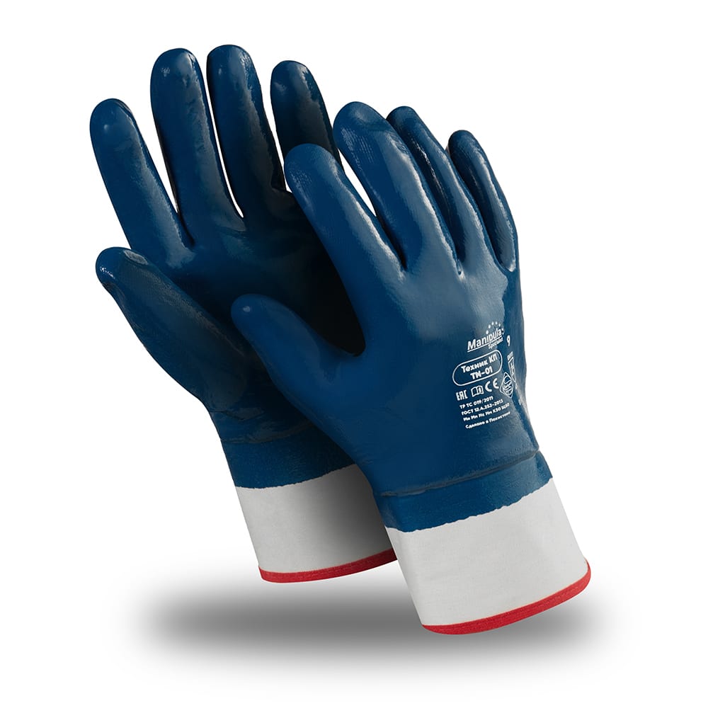Перчатки Manipula Specialist, размер XL, цвет белый/синий ПЕР 601/XL ТЕХНИК КП TN-01 - фото 1