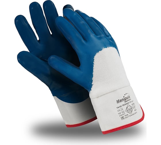 Изображение товара Перчатки Manipula Specialist ТЕХНИК КЧ (TN-02/MG-225), джерси, нитрил 3/4, крага, цвет синий (11), Пер 602/11