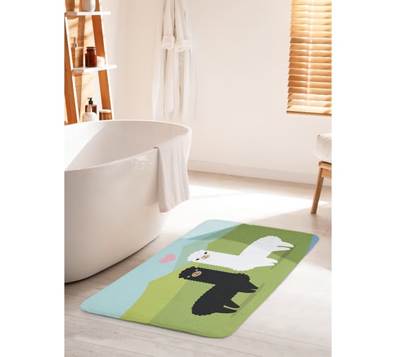 Изображение товара Коврик для ванной комнаты и туалета противоскользящий JOYARTY "Дарочка лам" 60х100 см bath_53962_60x100