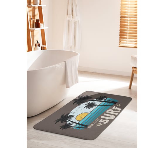 Изображение товара Коврик для ванной комнаты и туалета противоскользящий JOYARTY "Серфинг в Калифорнии" 60х100 см bath_73694_60x100