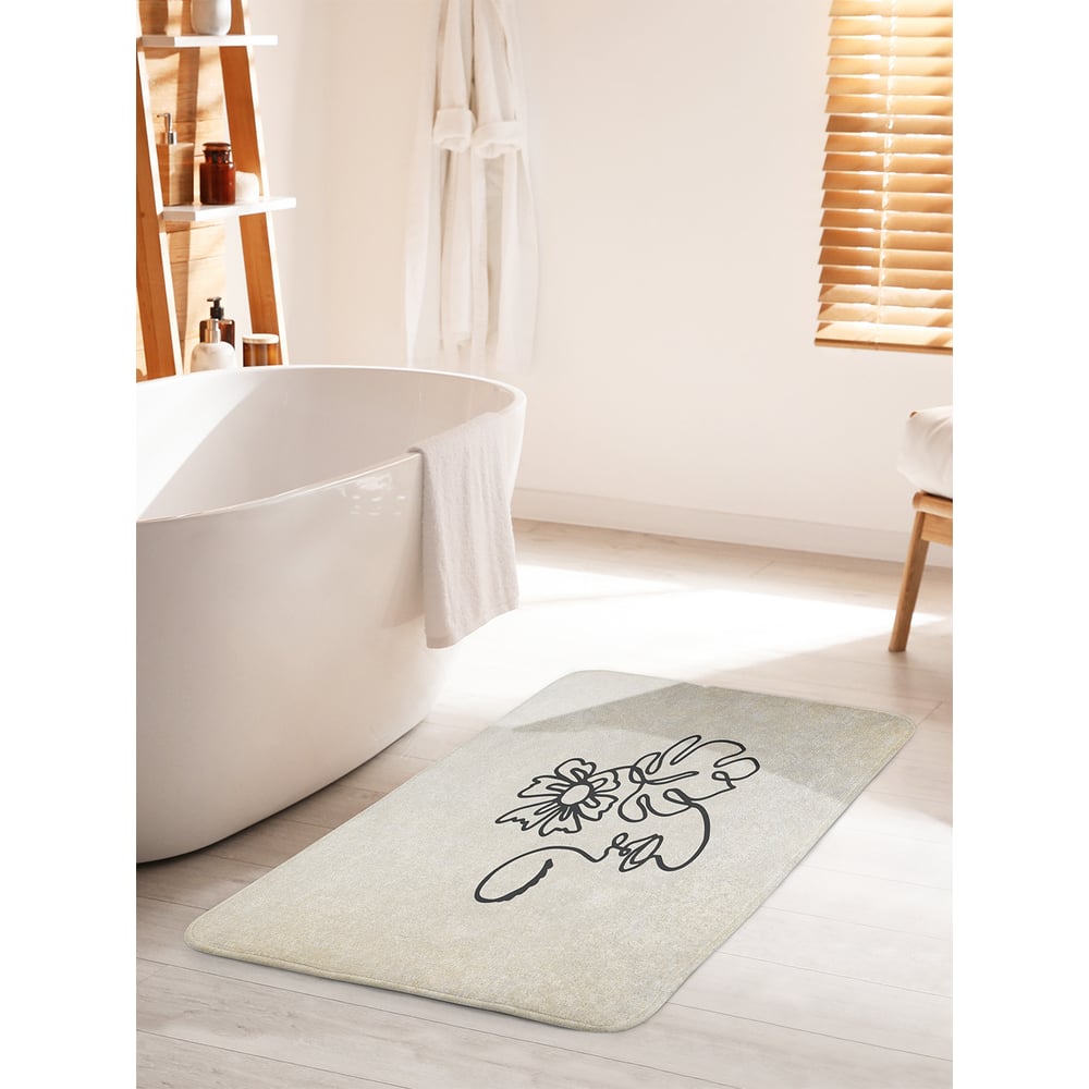 Изображение товара Коврик для ванной комнаты и туалета противоскользящий JOYARTY "Девушка загадка" 60х100 см bath_385286_60x100