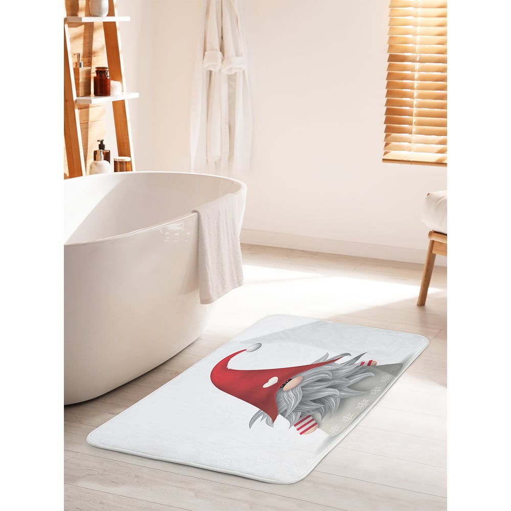 Изображение товара Коврик для ванной комнаты и туалета JOYARTY 60х100 см противоскользящий с рождественским гномом