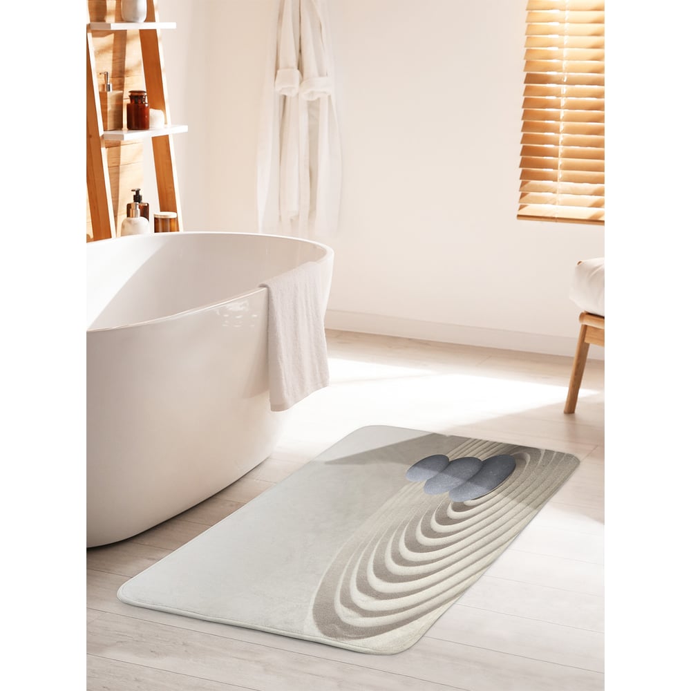 Изображение товара Коврик для ванной комнаты и туалета JOYARTY Круги от камней 60х100 см противоскользящий
