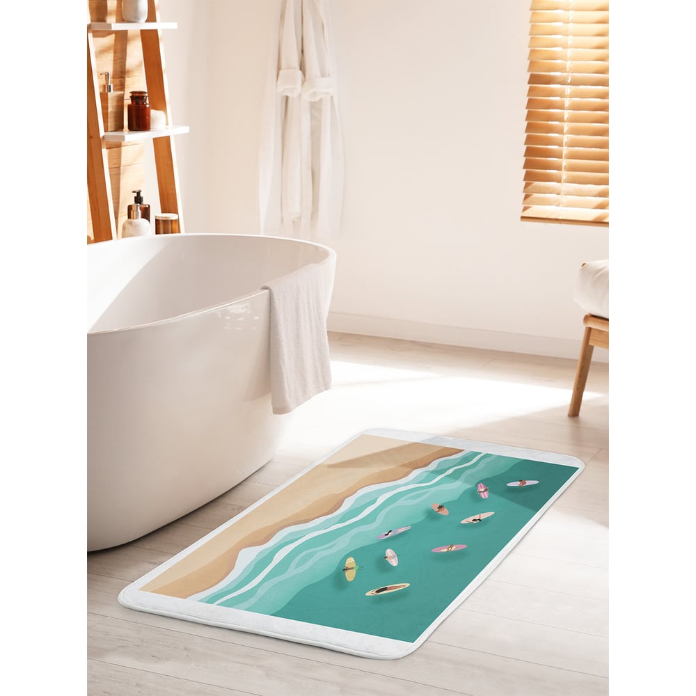 Изображение товара Коврик для ванной комнаты и туалета JOYARTY Школа серфинга 60х100 см противоскользящий