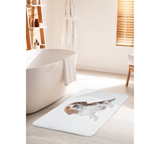 Изображение товара Коврик для ванной комнаты и туалета противоскользящий JOYARTY "Щенок породы бигль" 60х100 см bath_58209_60x100