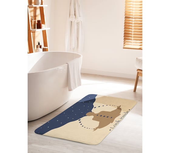 Изображение товара Коврик для ванной комнаты и туалета противоскользящий JOYARTY "Медитация и внутренний мир" 60х100 см bath_389506_60x100