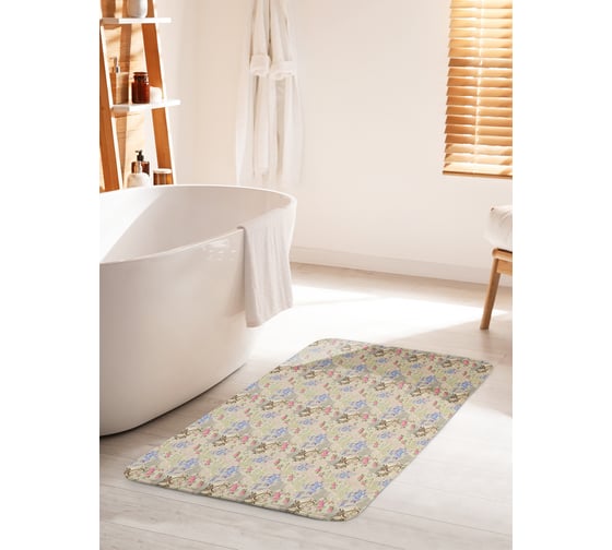 Изображение товара Коврик для ванной комнаты и туалета противоскользящий JOYARTY "Велопрогулка" 60х100 см bath_55829_60x100