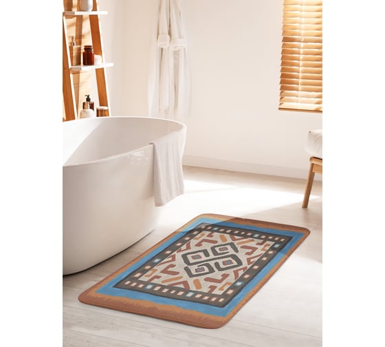 Изображение товара Коврик для ванной комнаты и туалета противоскользящий JOYARTY "Африканские мотивы" 60х100 см bath_389761_60x100