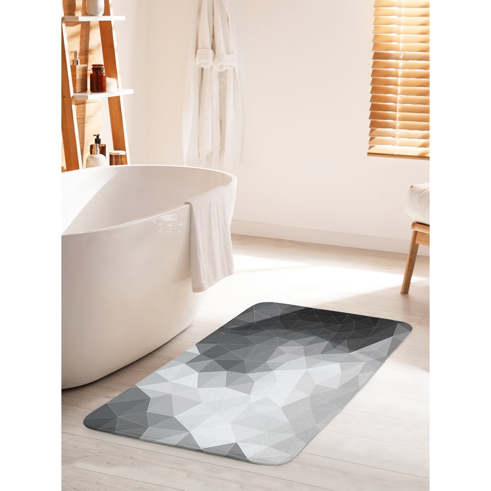 Изображение товара Коврик для ванной комнаты JOYARTY Призма моно 60х100 см противоскользящий
