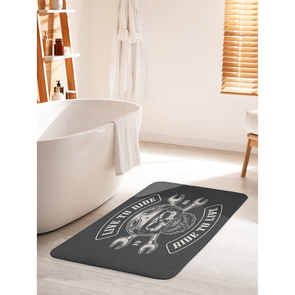 Изображение товара Коврик для ванной комнаты и туалета противоскользящий JOYARTY "Байкер" 60х100 см bath_422865_60x100