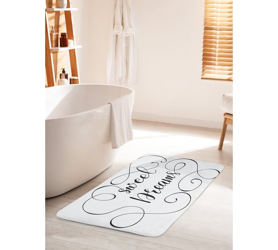 Изображение товара Коврик для ванной комнаты и туалета противоскользящий JOYARTY "Мечты в завитках" 60х100 см bath_61158_60x100