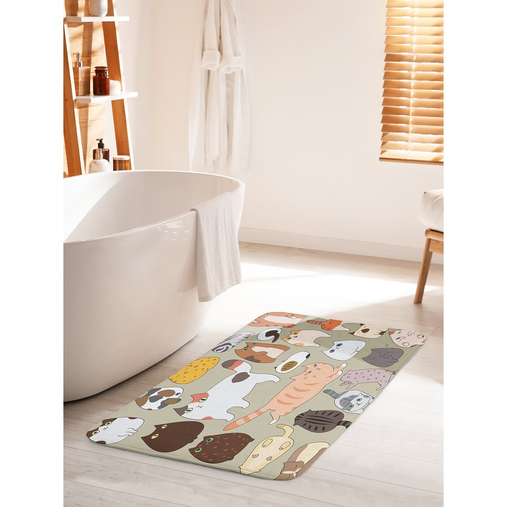 Изображение товара Коврик для ванной комнаты и туалета JOYARTY Котовечеринка 60х100 см противоскользящий