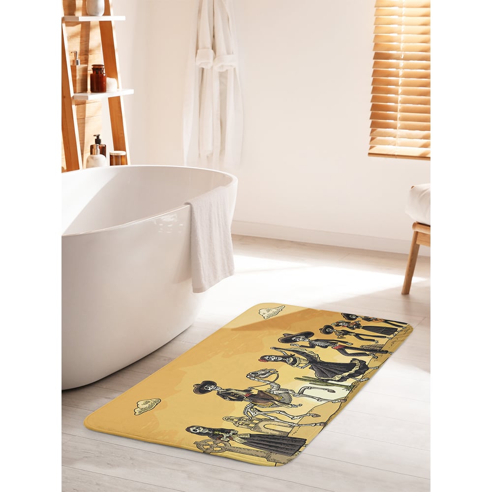 Изображение товара Противоскользящий коврик для ванной комнаты JOYARTY 60х100 см с тематикой вечеринки для скелетов