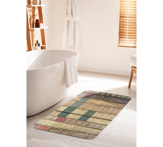 Изображение товара Коврик для ванной комнаты и туалета противоскользящий JOYARTY "Книги в красивых переплетах" 60х100 см bath_92801_60x100