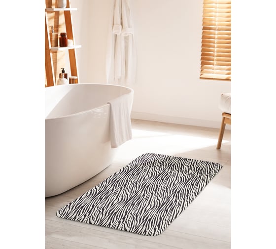 Изображение товара Коврик для ванной комнаты и туалета противоскользящий JOYARTY "Полосатый омут" 60х100 см bath_207077_60x100