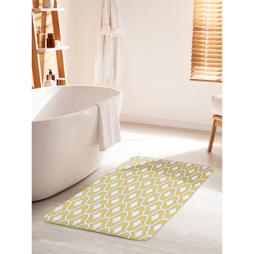 Изображение товара Коврик для ванной комнаты и туалета JOYARTY 60x100 см противоскользящий узоры оранжевый