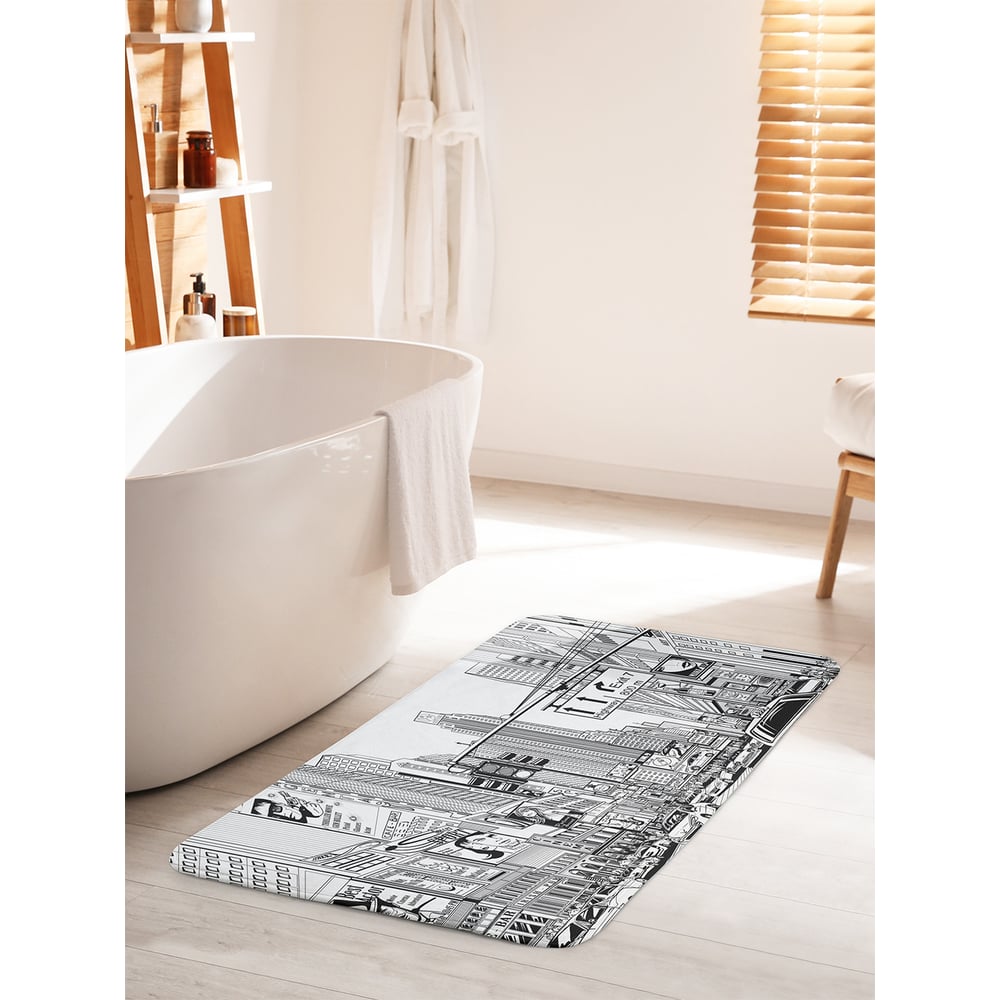 Изображение товара Коврик для ванной комнаты противоскользящий JOYARTY Дороги в центре Нью-Йорка 60х100 см