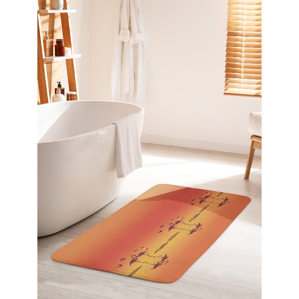 Изображение товара Коврик для ванной комнаты JOYARTY Фламинго на закате 60х100 см противоскользящий