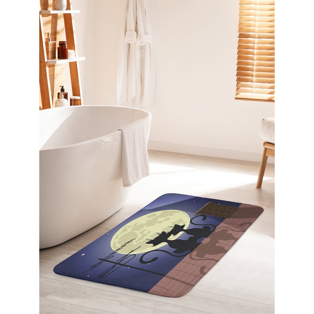 Изображение товара Коврик для ванной комнаты JOYARTY 60x100 см противоскользящий коты на крыше Изображение товара Коврик для ванной комнаты JOYARTY 60x100 см противоскользящий коты на крыше