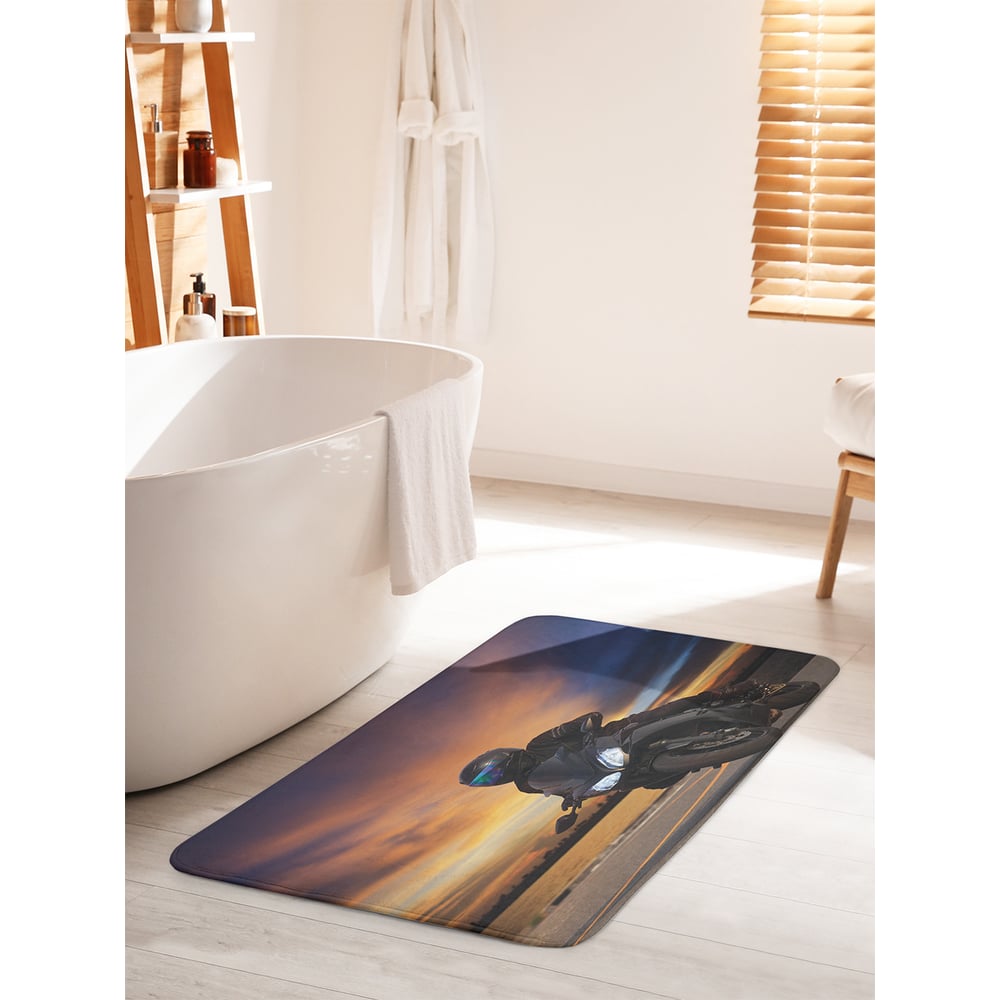Изображение товара Коврик для ванной комнаты протискользящий JOYARTY Мотоциклист 60х100 см
