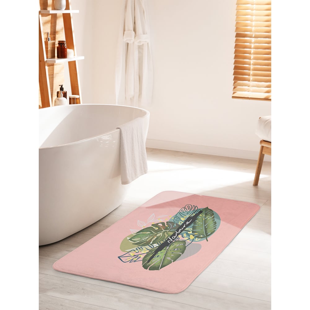 Изображение товара Коврик для ванной комнаты и туалета противоскользящий JOYARTY "Тропическая флора" 60х100 см bath_385261_60x100
