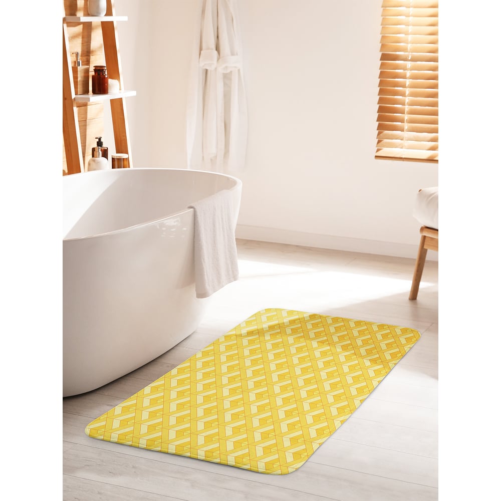 Изображение товара Коврик для ванной комнаты и туалета противоскользящий JOYARTY "Угловая черепица" 60х100 см bath_95697_60x100