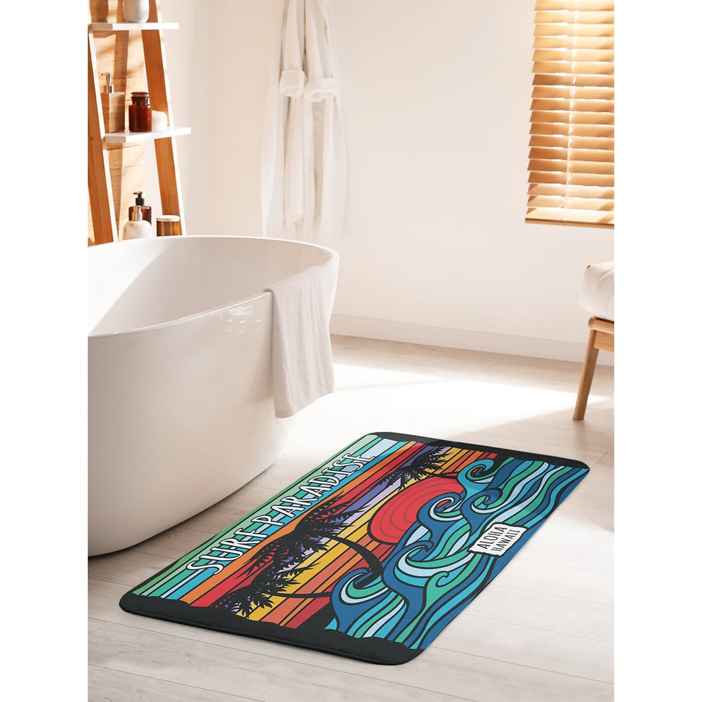 Изображение товара Противоскользящий коврик для ванной комнаты JOYARTY 60х100 см Рай для серфингиста